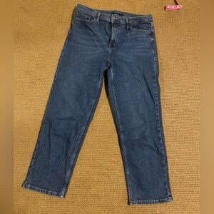 Calvin Klein Mid Rise Dark Blue Denim Jeans - Straight Leg